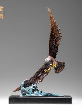 铜金岁月大展宏图老鹰黄铜摆件公司周年庆典乔迁开业送礼品铜摆件