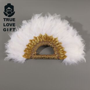 大号纯手工羽毛扇子化妆舞会派对拍照道具扇结婚婚礼新娘手持扇