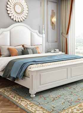 美式实白床轻奢公主床1.木8mVFL双人床色欧式床现物代简约高箱储