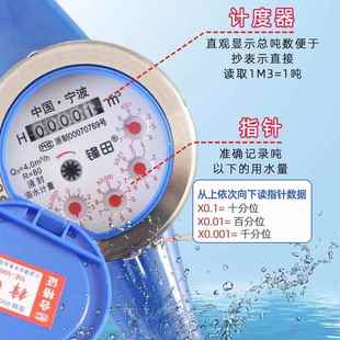 旋翼式 高灵敏水表滴水计数水表家用出租房冷水表4分6分DN15