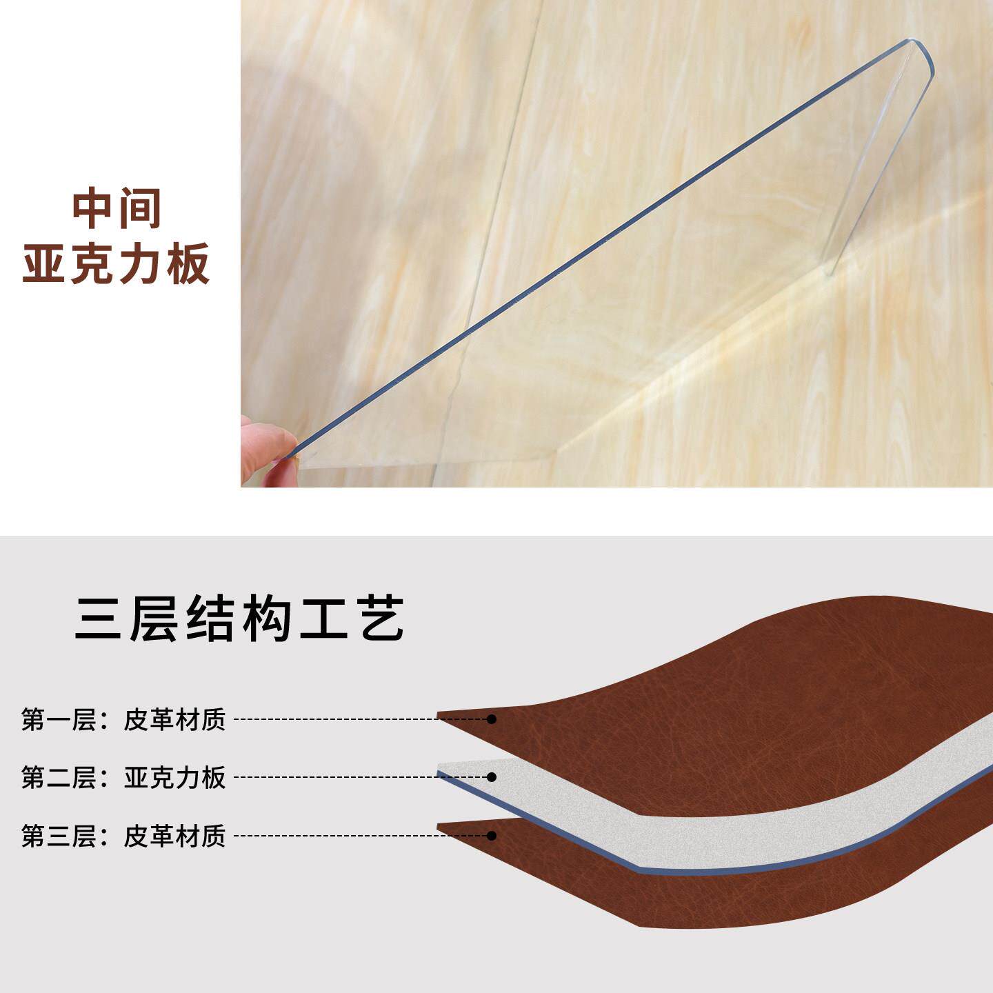 扣边护腕书桌垫子折边写字台桌面垫板鼠标垫超大硬质商务办公桌垫