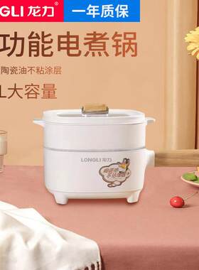 龙力煮面锅电煮锅家用迷你宿舍学生多功能蒸煮多用锅炒菜电火锅