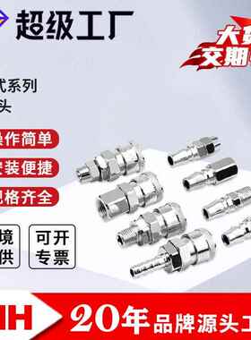 RIH瑞亨C式快速接头PP/SP/PH/SH/PF/SF/SMPM20/30/40气动快拧接头