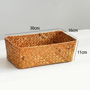 收纳筐姜蒜篮放菜水果的桌面杂物整理盒小物件玄关编织无盖药箱子