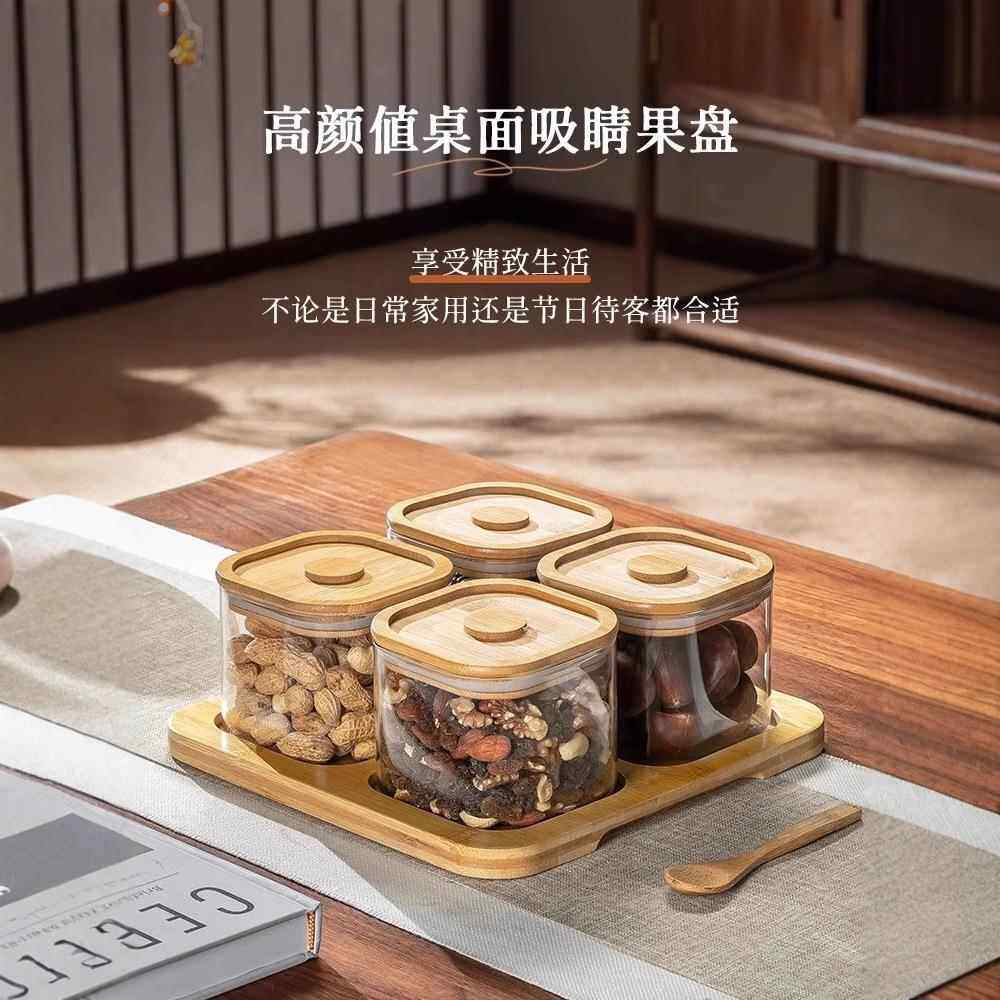 日式干果罐家用玻璃密封咖啡豆储物罐储存罐防潮零食茶叶收纳罐子