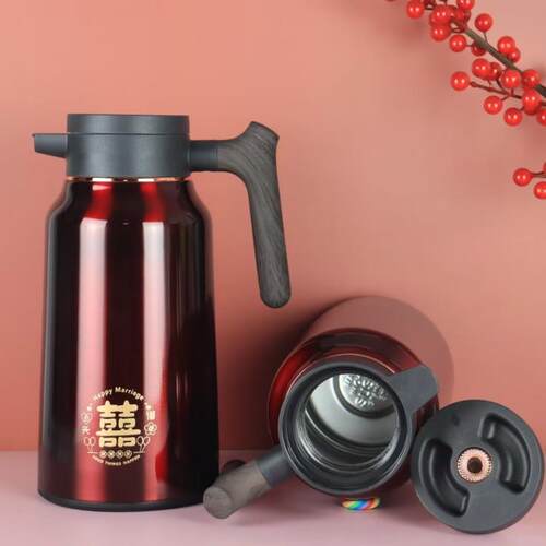 婚热水瓶红结色一对喜庆名仕保温壶家用暖壶嫁妆温瓶喜庆壶婚庆水