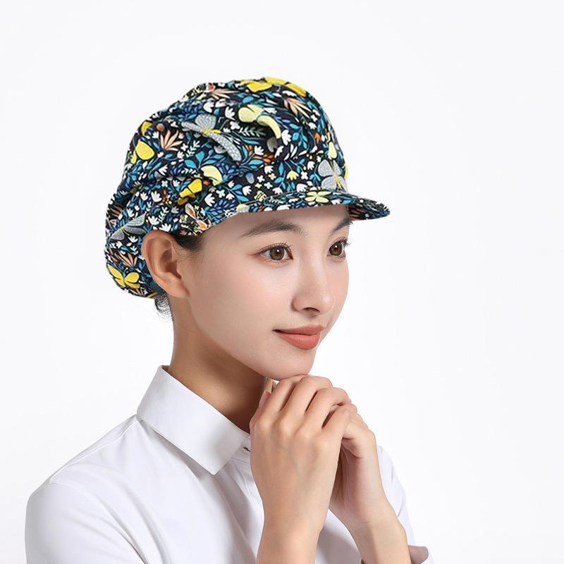 厨房帽子棉防尘工作女款透气包头帽头套防油烟护士厨师车间餐饮