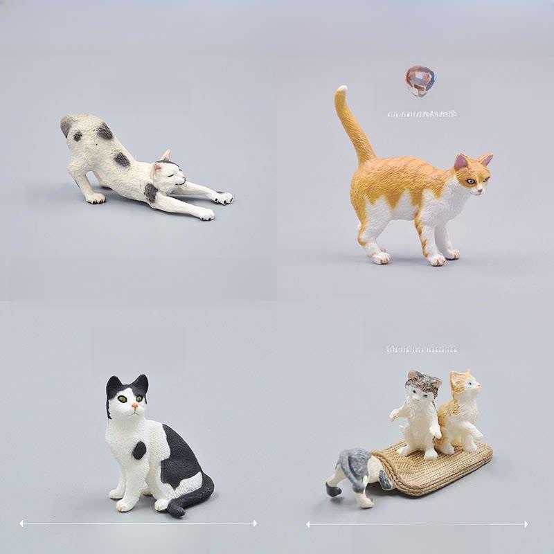 正版全新散货仿真动物模型玩具宠物动物猫咪小猫小花猫
