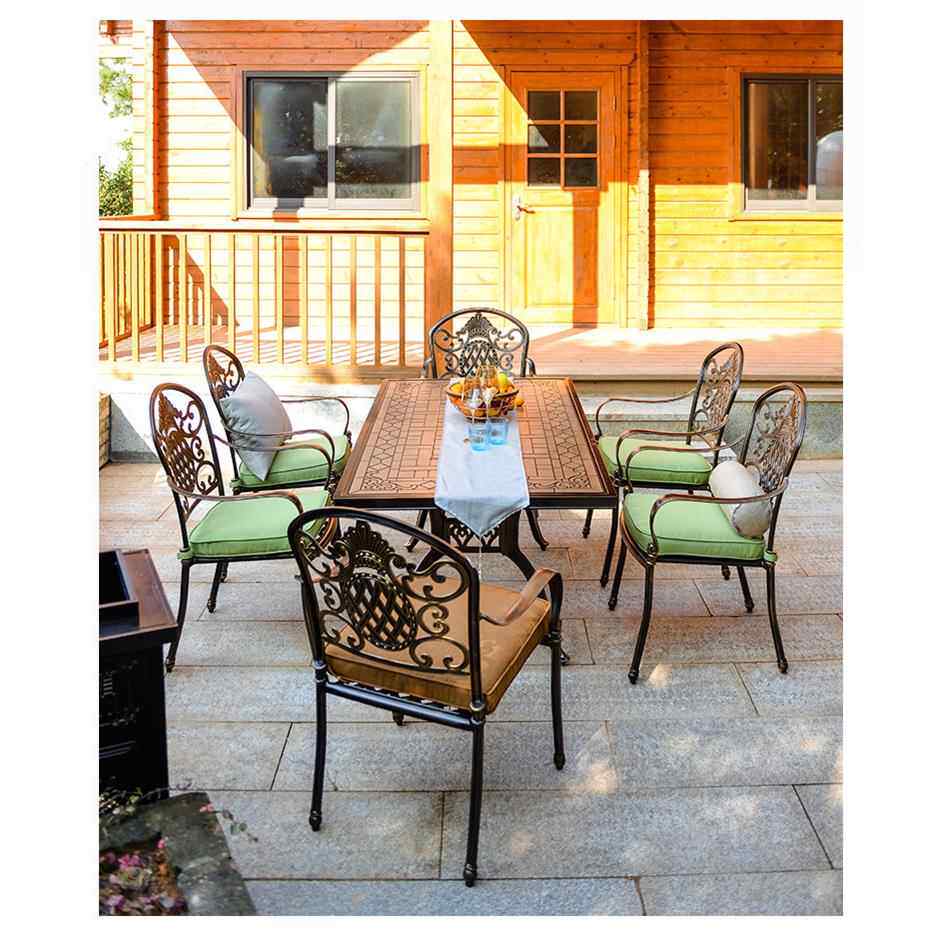 野人谷户外桌椅休闲阳台花园露台桌椅铸铝椅子室外庭院桌椅伞组合