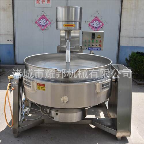 拌不钢大型 全自动电加热行星锈搅夹层锅熬YB-500L酱锅 酱料炒锅