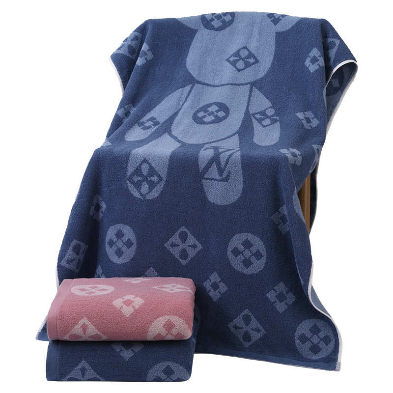 2024新款浴巾全棉纯棉色织提花毛巾卡通高端酒店家用吸水加厚