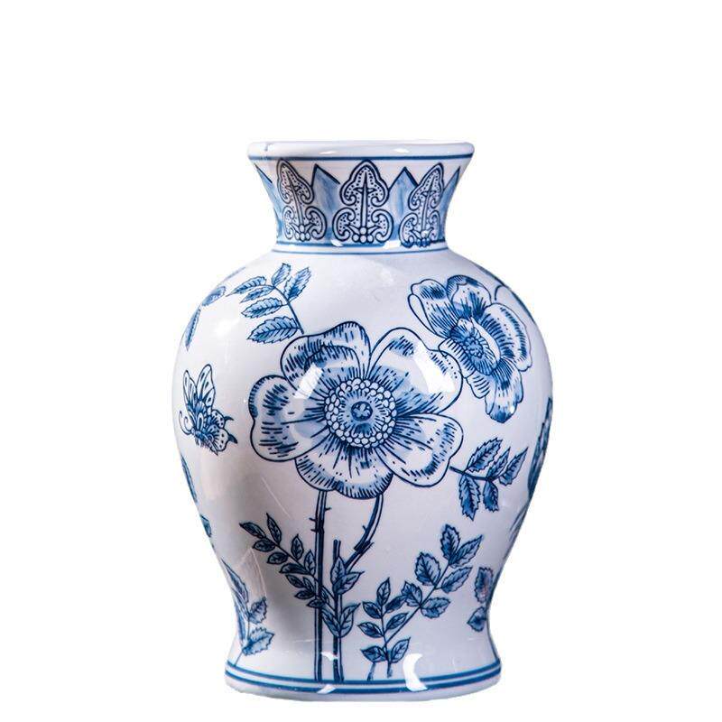 新中式复古陶瓷花瓶摆件玄关客厅餐桌创意插花中式装饰瓷瓶中国风