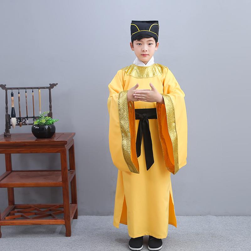 祭孔大典八佾舞儿童服装中国风书童演出古装儿童民族舞蹈演出服男