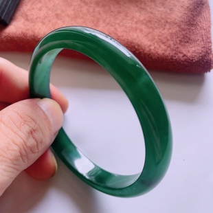 57圈口天然真品翡翠冰种蓝水天空蓝高端玉石闪拍宽边玉手镯41.53g