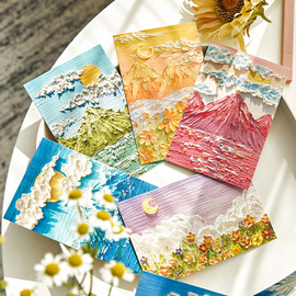 四季轻语明信片30张花卉立体感油画，风景唯美文艺，礼物留言贺卡卡片