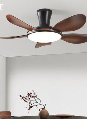 风扇灯胡桃木色吊扇灯北欧客厅灯卧室灯餐厅吊灯LED白色吸顶灯具