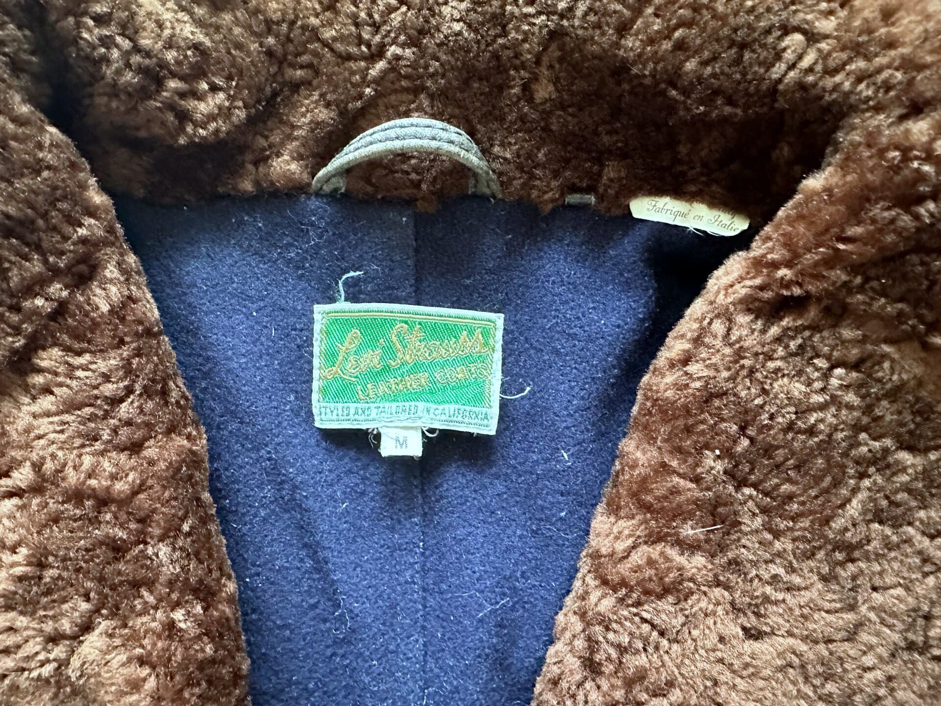Levi's LVC Brown Fur Collar Leather Jacket — back