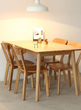 快餐餐桌实木餐桌约椅合现简家用长方形吃饭71861桌子餐代厅组饭