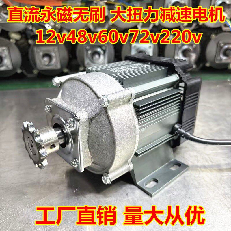 新款直流无刷大扭矩减速电机纯铜卷管机马达12V24v48V220V