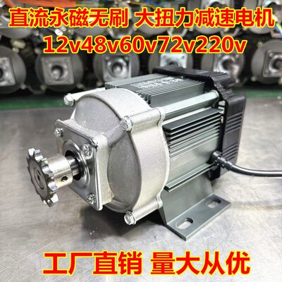 新款直流无刷大扭矩减速电机纯铜卷管机马达12V24v48V220V