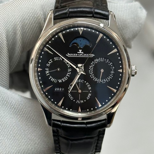 98新盒证积家大师1308470自动机械39mm万年历男士手表正品二手