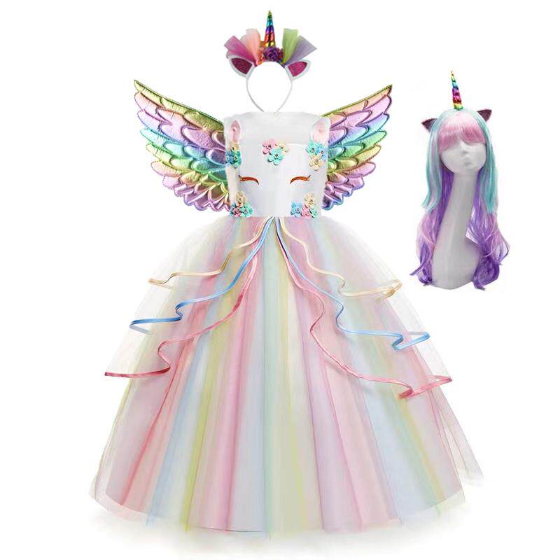 女童拖地礼服长纱裙六一儿童万圣节演出服装小马宝莉生日连衣裙夏