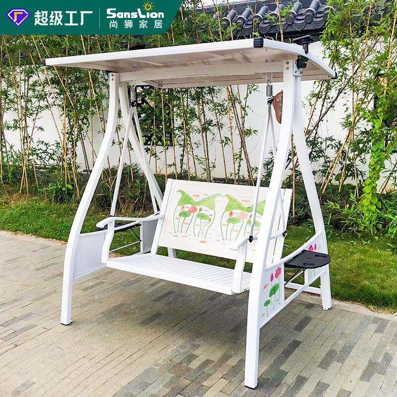 秋千户外吊椅室外庭院花园铸铝太阳能双人荡秋千室内家用阳台摇椅