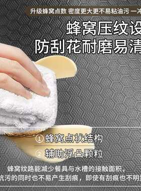 纳米蜂窝压纹SUS304不锈钢厨房水槽大单槽家用洗碗盆加厚台下黑色