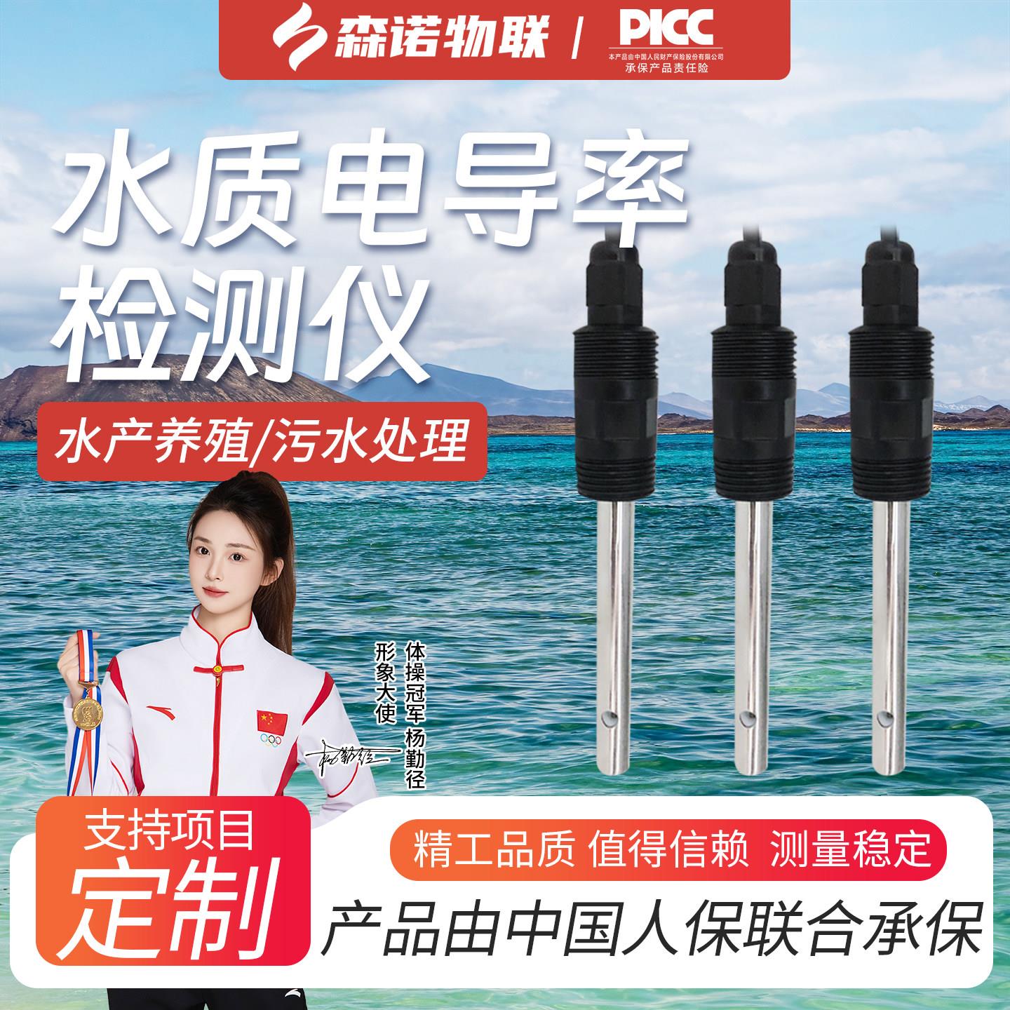 水质电导率检测仪工业线上纯水电阻率感测器EC计电极监视器控制器