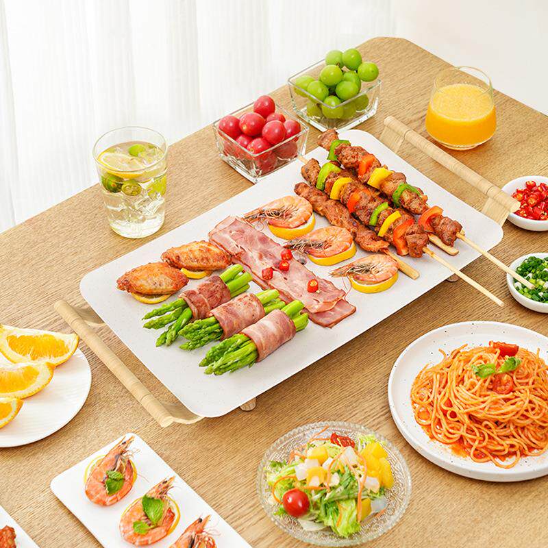 电烧烤炉麦饭石烤锅电烤盘料理锅涮烤一体锅烤肉机控温智能控温