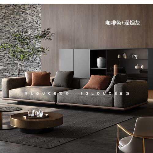 地平线布艺沙发客厅意式极简大小户型直排棉麻简约现代布艺沙发