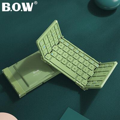 BOW ipad折叠蓝牙键盘平板适用苹 果笔记本可携式手机无线 线小键