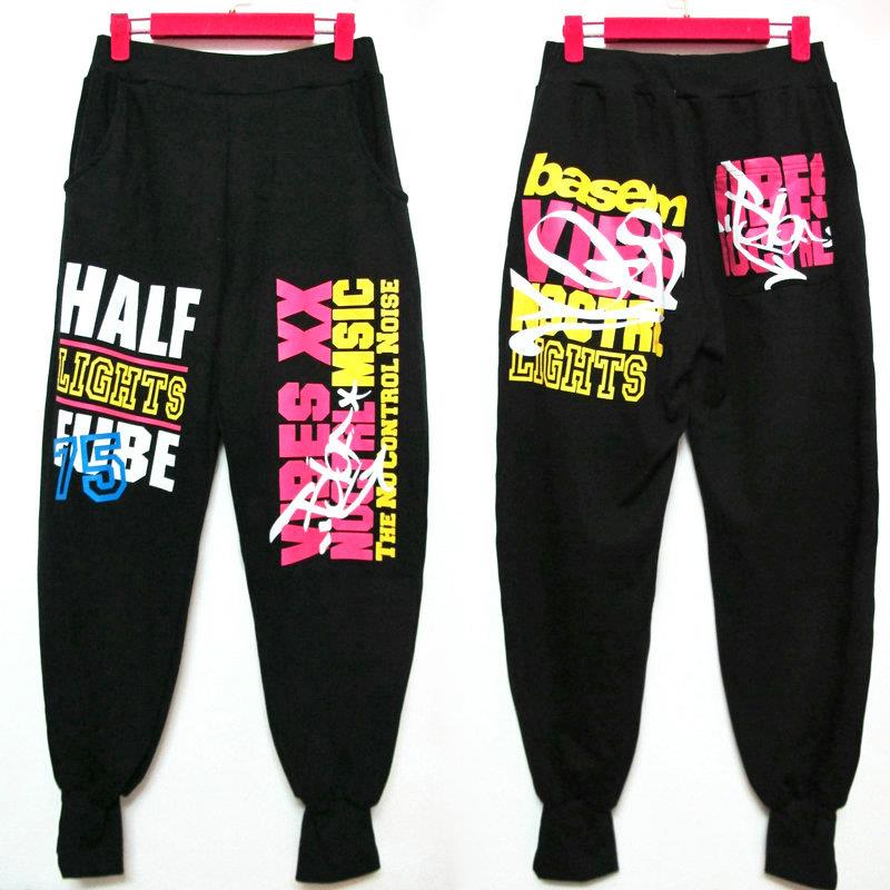 高档夏季薄款嘻街子舞裤女宽松跳舞运动长裤爵士舞蹈服装哈广场舞