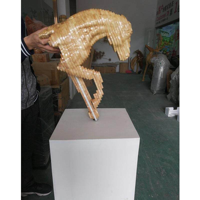 酒店大堂售楼部别墅实木切片马头木雕雕塑艺术品中式软装饰品摆件