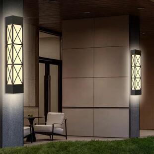 2025格纹壁灯镀锌钢管亚克力灯罩外墙灯方形长条IP65防护IP65防水