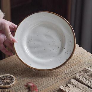 规则7寸XGF创意泼墨不盘家用碟子碟陶瓷盘小吃西餐平盘蛋糕 日子式