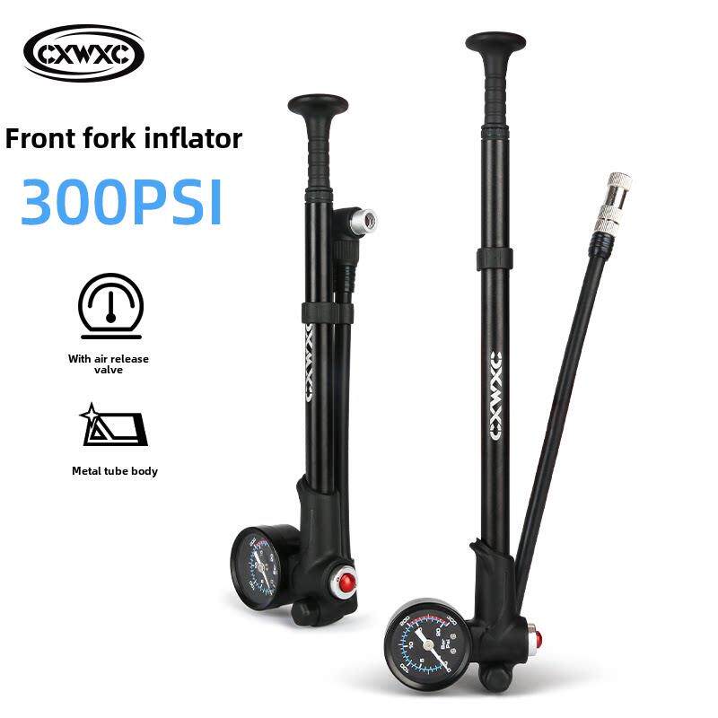 CXWXC山地车前叉打气筒自行车避震器减震后胆软尾气叉高压充气泵