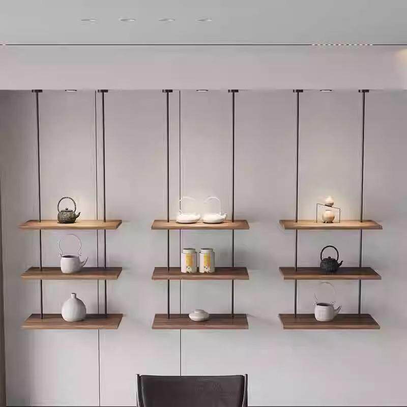 铁艺吊架置物架悬挂展示架隔板悬吊式天花板书架墙上壁挂架创意装