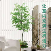 仿生竹子室内装 饰客厅隔断大型散尾葵仿真植物盆栽造景假绿植吊钟