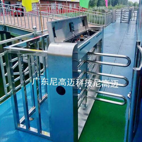 厦门景区智能半高转闸304不锈钢十字转闸门行人进门自动收卡棍闸