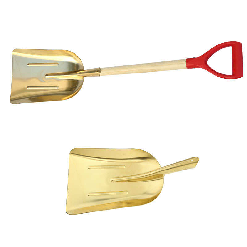 大号黄铜煤锨方口雪铲铜制无火花铁锨木柄平锹520*270消防铲