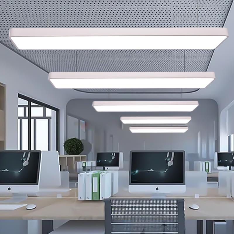 简约长条型形LED办公室圆角吊灯造型灯吊线灯吸顶灯商业照明