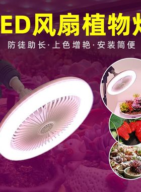 植物补光灯带风扇大功率风扇植物生长灯大棚种植全光谱植物灯