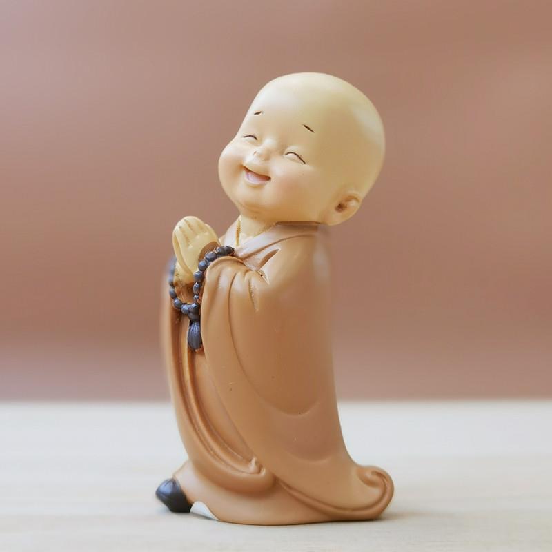 中式禅意小和尚茶桌摆件茶宠配件装饰品茶台茶几办公室桌面小摆设