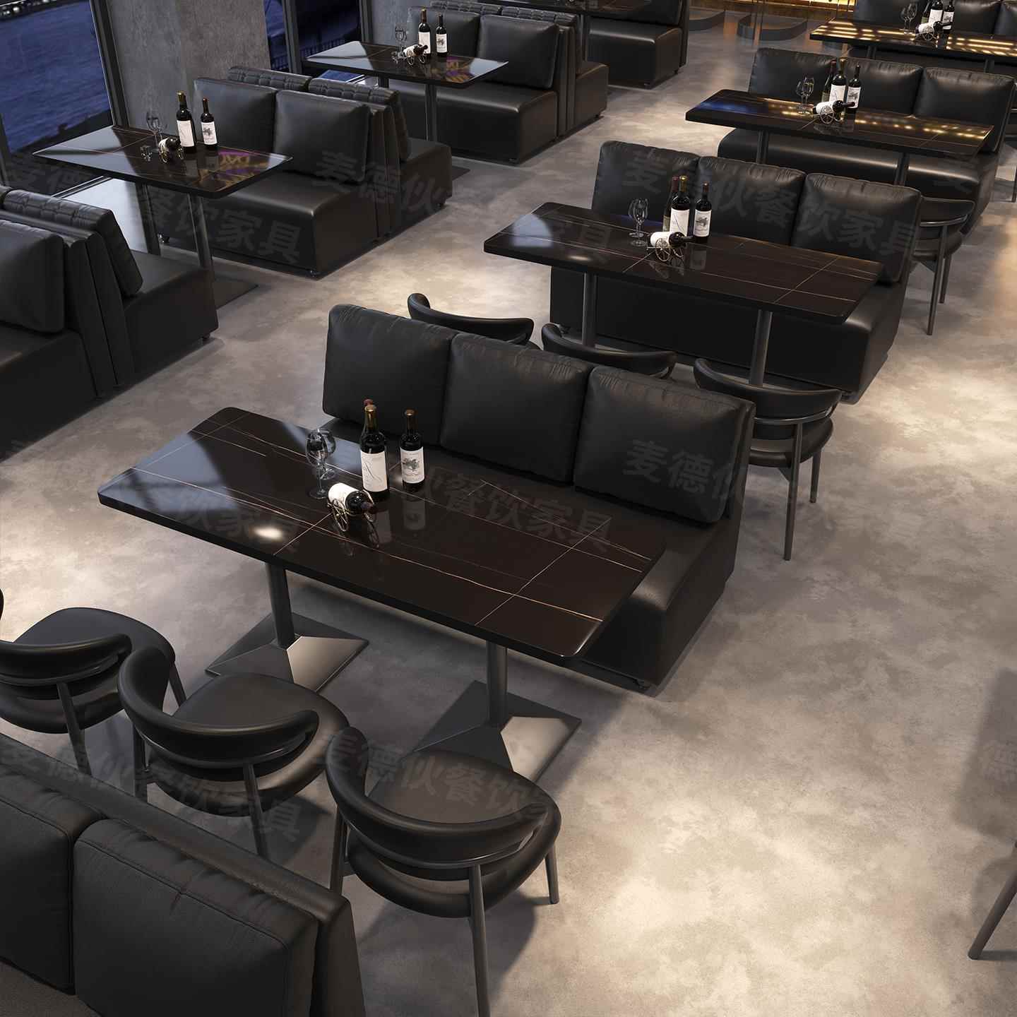 酒吧沙发卡座小酒馆清吧西餐咖啡厅台球室奶茶店餐饮商用桌椅组合