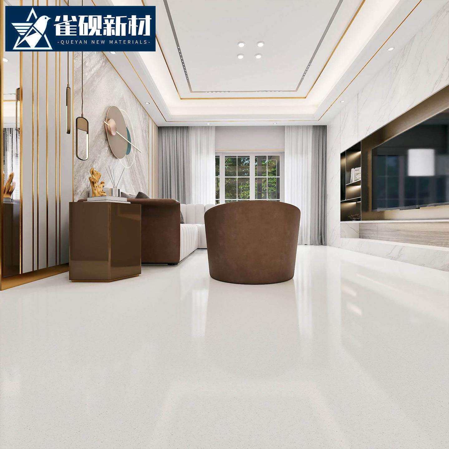 白胚附录G水磨石瓷砖600x1200客厅防滑地砖服装奶茶店地板砖彩色
