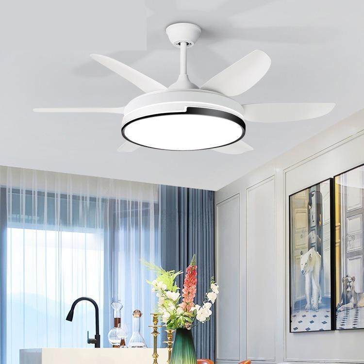 2024风扇灯吊扇灯家用一体吊灯客厅餐厅展厅六叶大尺寸变频电扇灯