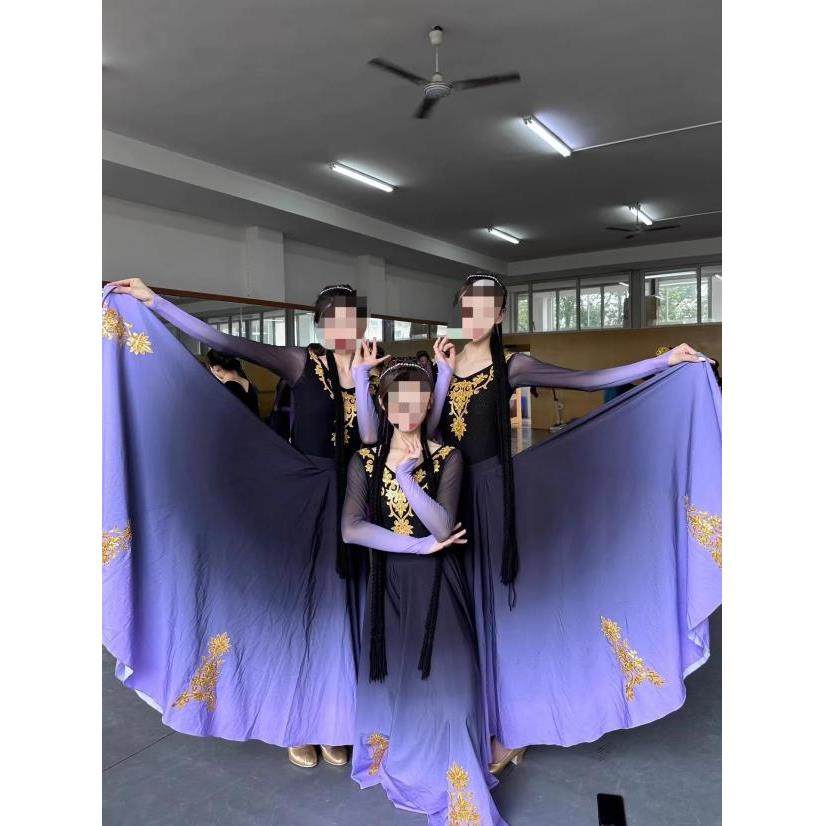 高档吾新款新维尔族舞维族大疆摆裙民族舞台演出服蹈艺考开场表演