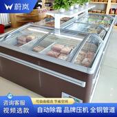 商用式 冰柜超市冷冻柜便店水饺卧肉利类岛展示柜左右推拉门组823