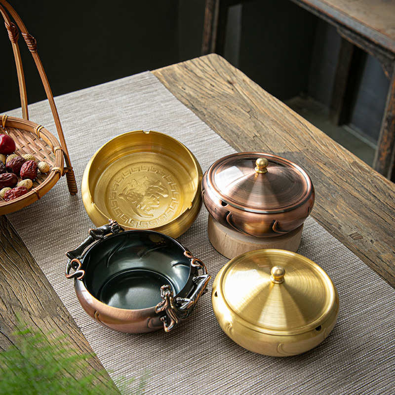 茶道烟灰缸客厅茶台茶具配件摆设茶桌家用办公室摆件零配创意个性